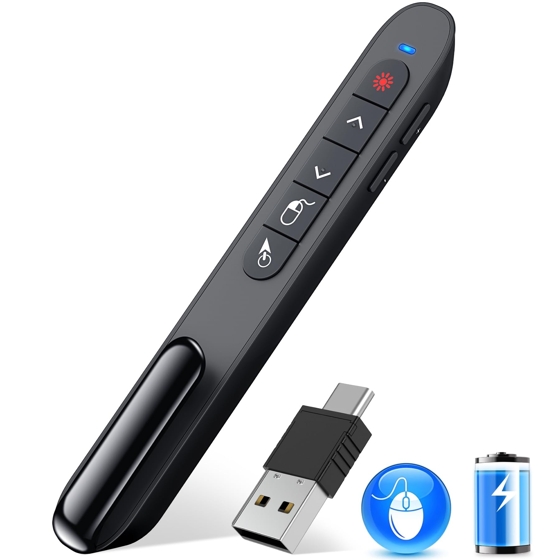 2 in 1 USB Type C Wireless Presenter Remote with Air Mouse